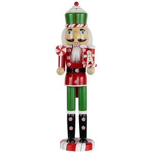 Northlight Peppermint Candy Nutcracker Christmas Figure - 15" - Red and Green - 1 of 4