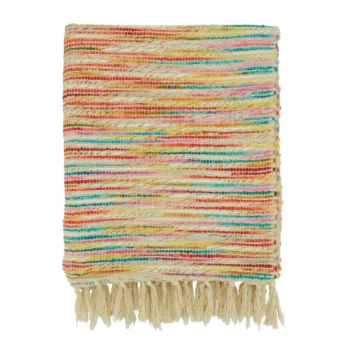 50"x60" Striped Design Rainbow Throw Blanket - Saro Lifestyle