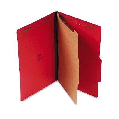 UNIVERSAL Pressboard Classification Folders Legal Four-Section Ruby Red 10/Box 10213