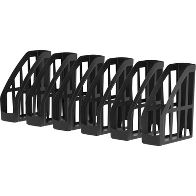Storex 6pk Eco-Friendly Magazine File Holders - Black