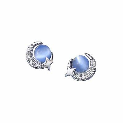 Paaaawaters Starry Sky Series Mini Blue Zircon Earrings for Women – Trendy & Elegant, Aquamarine-inspired Stylish Jewelry
