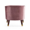 Velvet Sofa Chair Armchair Wingback Chair with Wooden Legs, Upholstered Barrel Accent Chair for Living Room, Home Office -Christopher Knight Home - 4 of 4