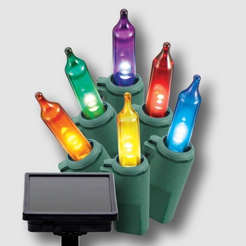 Philips 50ct Smooth LED Solar Mini String Lights Multicolor with Green Wire - image 1 of 3