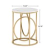 SEVOBAL End Tables Round Accent Side Table Faux Marble Top Elegant Gold Frame for Living Room Bedroom , White Gold, 22.05"*28.15"*4.72" - 3 of 4