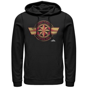 Men's Marvel Captain Marvel Retro Star Emblem Pull Over Hoodie - 1 of 3