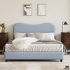Jojoka Twin/Full/Queen Size Bed Frame, Boucle Upholstered Platform w/ Rounded Headboard, Wooden Slats, Low Profile, Heavy Duty, No Box Spring Needed - 3 of 4