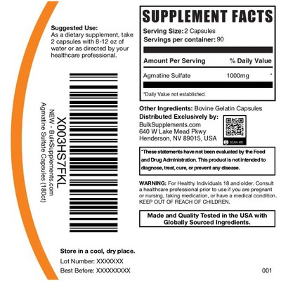 BulkSupplements Agmatine Sulfate Capsules