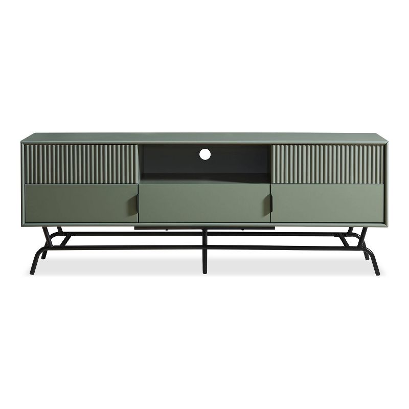 Meadowgrove Modern 3 Drawer TV Stand for TVs up to 65&#34; with Cabinet Sage Green - miBasics, 3 of 7