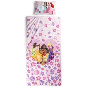 Jay Franco Kids Disney Princess 2 Piece Set Indoor Sleeping Bag for School and Sleepovers - 1 of 4