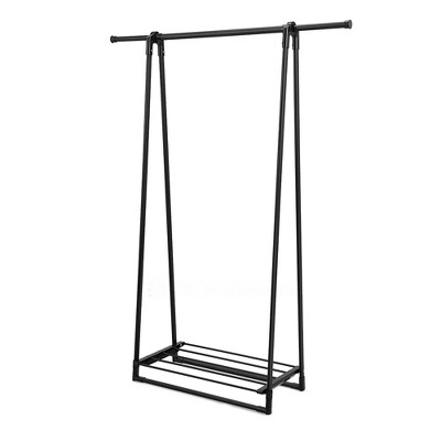 Costway A-Frame Garment Rack Folding Clothes Hanger w/ Extendable Hanging Rod&Shoe Shelf