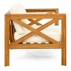 Christopher Knight Home Caribbel Transitional Outdoor Acacia Wood Club Chair with Cushions (Set of 4) - 4 of 4