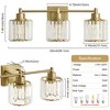 POWLIG 22-in 3-Light Gold Dimmable Transitional Vanity Light with Round Crystal Shade - 4 of 4