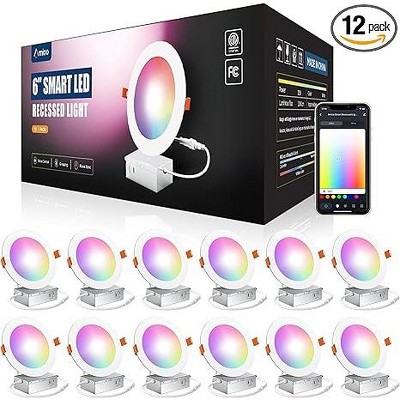 12 Pack 6 Inch Smart LED Recessed Lighting