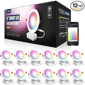12 Pack 6 Inch Smart LED Recessed Lighting - 1 of 1