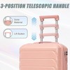 SEVOBAL Luggage 14"/20" 2 pcs/set in ABS Spinner Wheel Luggage, with Combination Lock,14" Cosmetic Case Luggage Sets, Pink, 14.4"*9.1"*22.2" - 3 of 4
