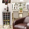 Sorbus Wine Rack Stand Bordeaux Chateau Style with Glass Table - Holds 18 Bottles - 2 of 4
