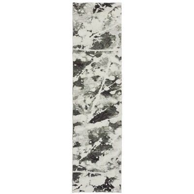 Oriental Weavers Evolution 8035B Charcoal/ White Indoor Area Rug - 2'3" x 8'
