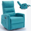 Manual Recliner Chair with Rocker and 360° Swivel, Fabric Upholstery, Handle Recline, Heavy Duty Metal Base - 4 of 4
