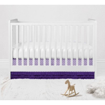 Bacati - MixNMatch Purple frills on bottom Crib/Toddler ruffles/skirt