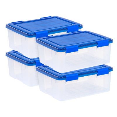 Iris 4pk 50qt Plastic Storage Totes With Wing Lid : Target