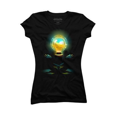 Junior's Design By Humans Zenergy Robot Yoga By alnavasord T-Shirt
