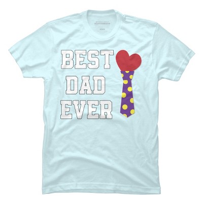 Men's Design By Humans Best Dad Ever Heart Tie By sukhendu12 T-Shirt
