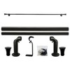 Thermaplus Patented Blackout Exclusive Curtain Rod Trumpet Finial Extendable 48" to 86" Black - 3 of 4