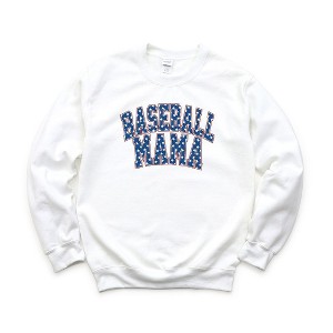 Simply Sage Market Women's Graphic Sweatshirt Baseball Mama Varsity Stars - 1 of 3