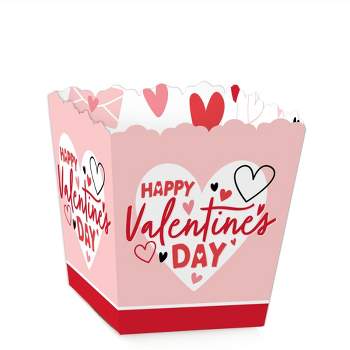 Big Dot of Happiness Happy Valentine's Day - Party Mini Favor Boxes - Valentine Hearts Party Treat Candy Boxes - Set of 12