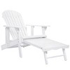 Foldable Acacia Wood Patio Accent Chair With Extendable Leg Rest,Stackable Arm Rest,Slatted Seat And Back,Patio Chair Outdoor -Maison Boucle - 3 of 4