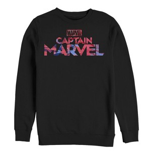 Men's Marvel Captain Marvel Logo Tie-Dye Print Sweatshirt - 1 of 3