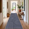 Modern Machine Washable Abstract Area Rug Non Slip Non Shedding Soft Striped Floor Cover Low Pile Foldable Accent Indoor Rug for Living Room Bedroom - 4 of 4