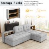 121.2" Modular Sofa Bed with 2 Storage Racks - Convertible L-Shape & Chenille Upholstery for Living Room - 4 of 4