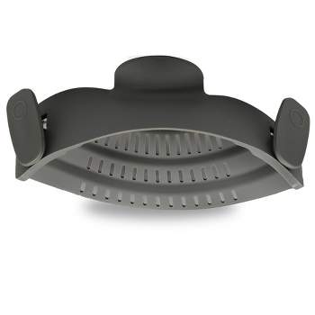 Cheer Collection Heat Resistant Snap-On Pot Strainer, Gray