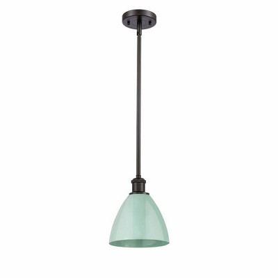 Plymouth Dome - 1 Light Stem Hung Pendant In Industrial Style-9.25 Inches Tall and 7.5 Inches Wide