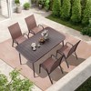 Hyleory Elegant 5-Piece Outdoor Dining Set with Stackable Patio Chairs & Iron Dining Table - 2 of 4