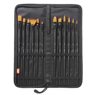 Kingart 12pc Fine Art Brush Set and Case