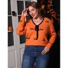 Clearlove Women's Plus-Size Halloween-Inspired Knit Top Textured Long Sleeve Sweater - 4 of 4