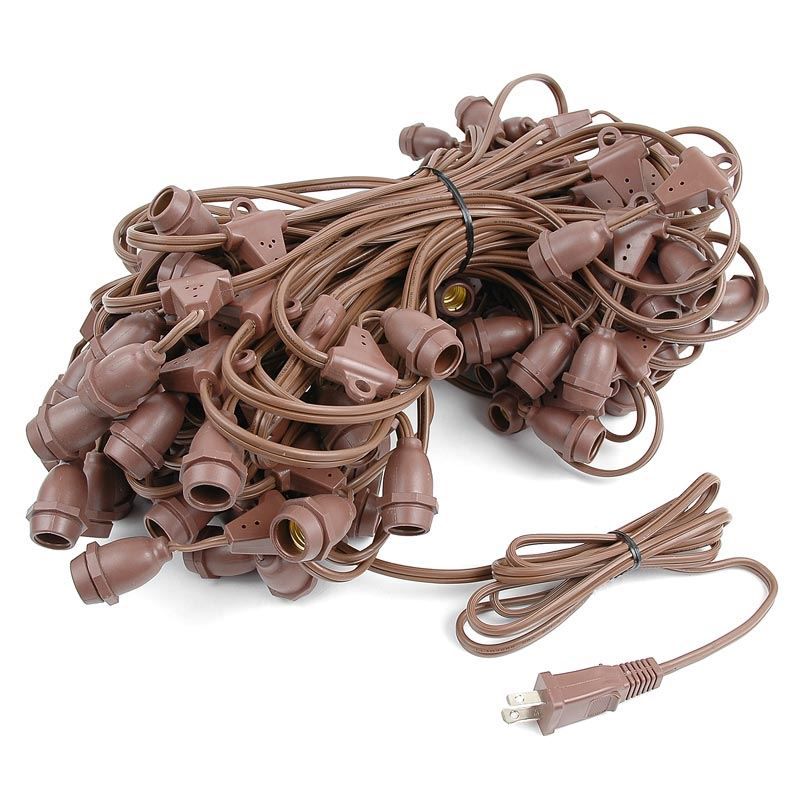 Novelty Lights Globe Outdoor String Lights with 100 suspended Sockets Suspended brown Wire 100 Feet, 3 of 10