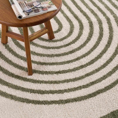 Hauteloom Yasuo Green Washable Area Rug