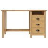 Desk Honey Brown Solid Pine Wood Medium Desk Rectangular - 2 of 4