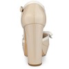 Allegra K Women's Platform Bow T-Strap Chunky Heels Pumps - 3 of 4