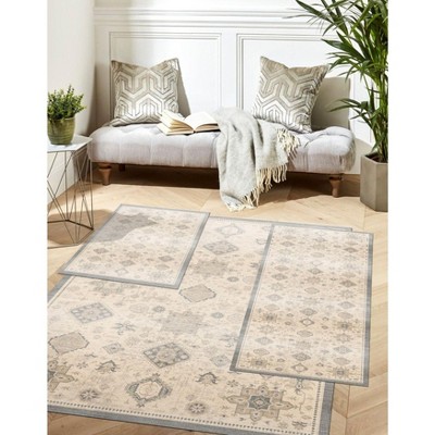 BrylaneHome 3 Piece Paris Washable Rug Set