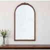 HomeRoots 42" Brown Crowned Top Antiqued Glass Arch Framed Accent Mirror - 2 of 4