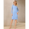 INSPIRE CHIC Women's Floral Lace V Neck Long Sleeve Cocktail Wedding Bodycon Dress - 2 of 4