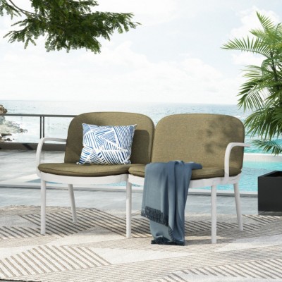 Patio Chair Outdoor Loveseat with Cushions, Outdoor Patio Furniture, Backyard Loveseat for Porch, Garden, or Deck-Maison Boucle