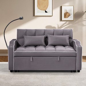 MAYEERTY Multifunctional Foldable Sofa Bed (3 Lengths) with USB, Ashtray & Rotating Phone Stand - 1 of 4