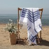 Linum Home Textiles 2pc Herringbone Pestemal Beach Towel Royal Blue/White : Microfiber, Machine Washable, Non-Slip Backing - image 3 of 4