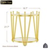 Dolonm Modern Luxury Gold End Table for Living Room, Round 8mm Black Tempered Glass Sofa Side Table - 2 of 4