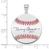Black Bow Jewelry Sterling Silver Rod Carew Signature MD Enamel Baseball Pendant - 4 of 4